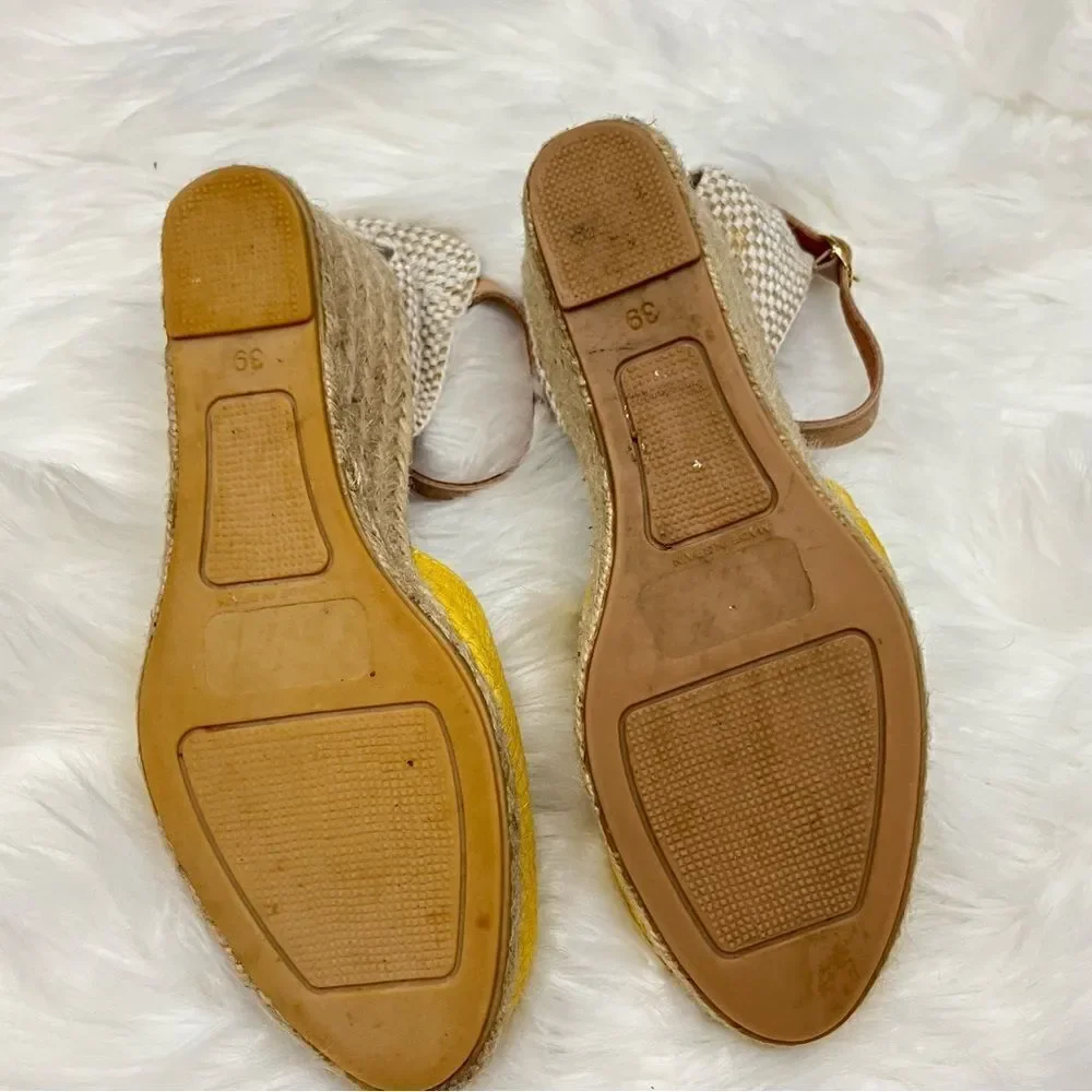 Maypole Golden Espadrille Wedge Reptile Embossed Golden Ochre 39/8